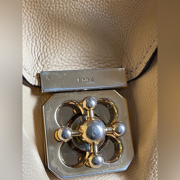 CHLOE Elsie Shoulder Bag in Leather with Gold Tone Turn Lock and Hardware - Picture 15 of 16